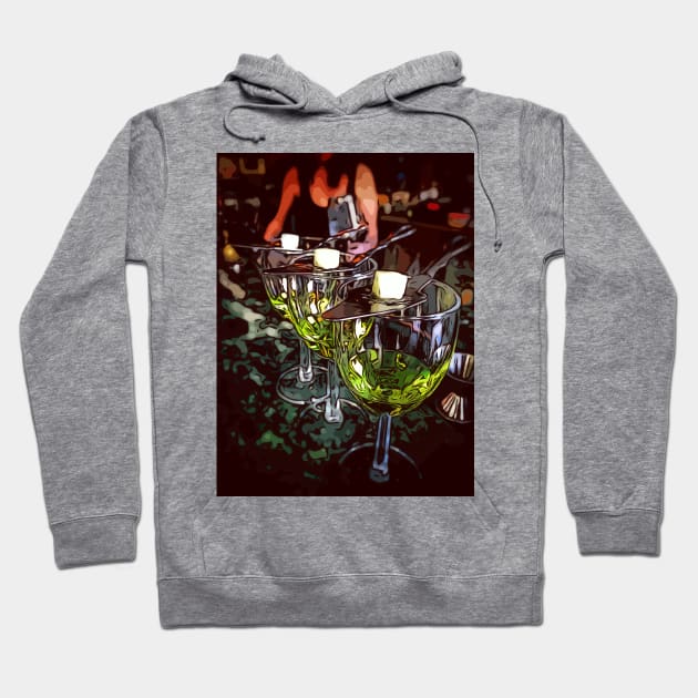 Female bartender pouring Absinthe in a bar Hoodie by WelshDesigns